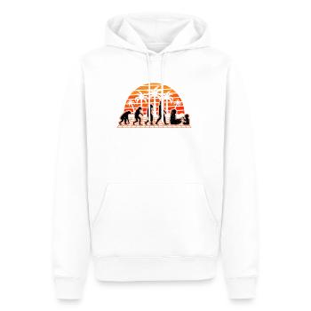 Enseignante de maternelle Evolution Sunset Kindergarten - Sweat à capuche Premium bio Homme - blanc - Devant - Nico (187cm)