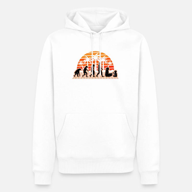 Kindergärtnerin Evolution Sunset Kindergarten - Männer Premium Bio Hoodie - Weiß