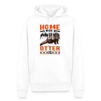 Home is where my Otter is Fischotter Seeotter - Männer Premium Bio Hoodie - Weiß - Vorne - Nico (187cm)