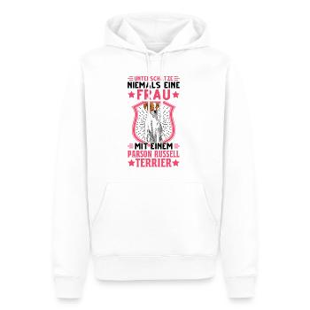 Parson Russell Terrier Frau - Männer Premium Bio Hoodie - Weiß - Vorne - Nico (187cm)
