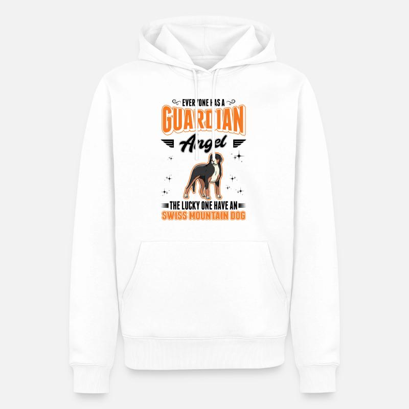 Großer Schweizer Sennenhund Schutzengel - Männer Premium Bio Hoodie - Weiß