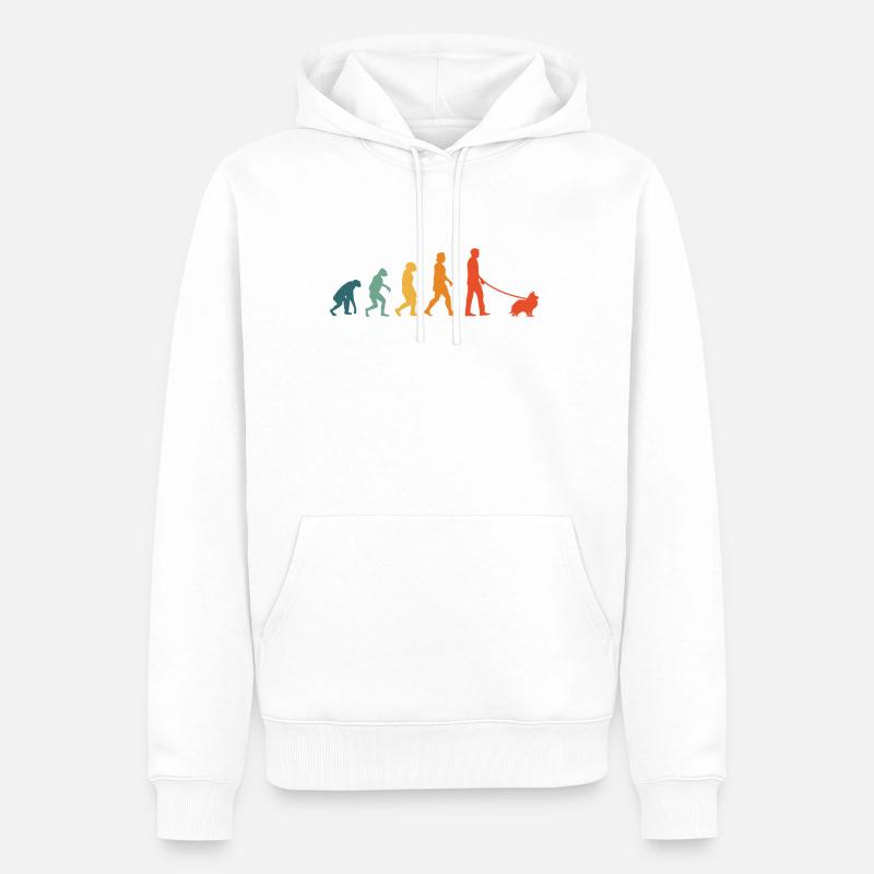 Shetland Sheepdog Evolution Rétro Sheltie - Sweat à capuche Premium bio Homme - blanc