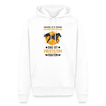 Friesenpferd Parfüm Friesen Pferd - Männer Premium Bio Hoodie - Weiß - Vorne - Nico (187cm)