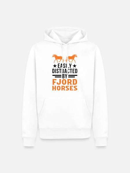 Easily distracted by Fjord Horses Fjordpferd - Männer Premium Bio Hoodie - Weiß