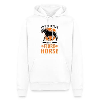 Life is better with a Fjord Horse Fjordpferd - Männer Premium Bio Hoodie - Weiß - Vorne - Nico (187cm)