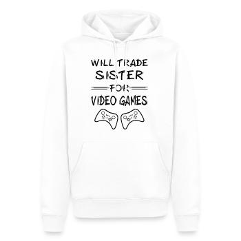 Will Trade Sister for Video Games 3 - Männer Premium Bio Hoodie - Weiß - Vorne - Nico (187cm)