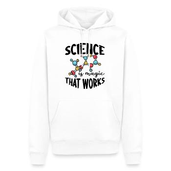 La science est la magie qui fonctionne 3 - Sweat à capuche Premium bio Homme - blanc - Devant - Nico (187cm)