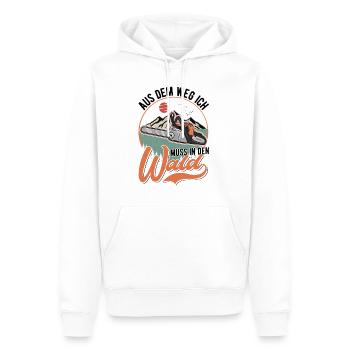 Aus dem Weg Ich muss in den Wald Baumfäller - Männer Premium Bio Hoodie - Weiß - Vorne - Nico (187cm)