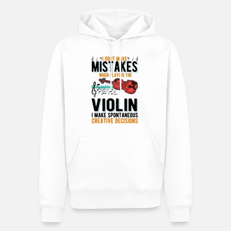 Violon Creative Decisions Violoniste - Sweat à capuche Premium bio Homme - blanc