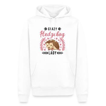 Crazy Hedgehog lady Hedgehog Orgue épineux - Sweat à capuche Premium bio Homme - blanc - Devant - Nico (187cm)