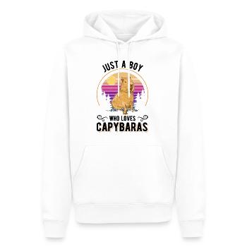 Just a boy who loves Capybaras capybara - Men’s Premium Organic Hoodie - white - Front - Nico (187cm)