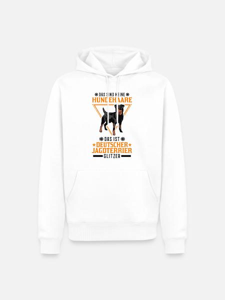 Deutscher Jagdterrier Glitzer - Männer Premium Bio Hoodie - Weiß