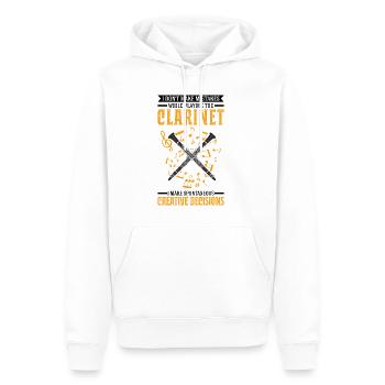 Clarinet Klarinette Klarinettist - Men’s Premium Organic Hoodie - white - Front - Nico (187cm)