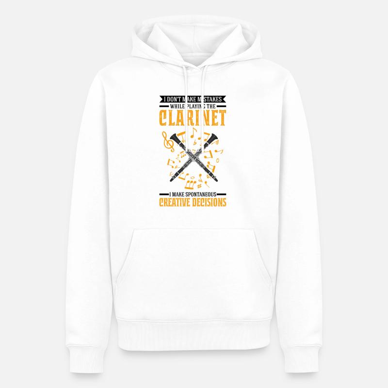 Clarinette Klarinette Klarinettist - Sweat à capuche Premium bio Homme - blanc