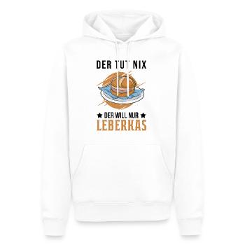 Der tut nix Der will nur Leberkas Leberkäse - Männer Premium Bio Hoodie - Weiß - Vorne - Nico (187cm)