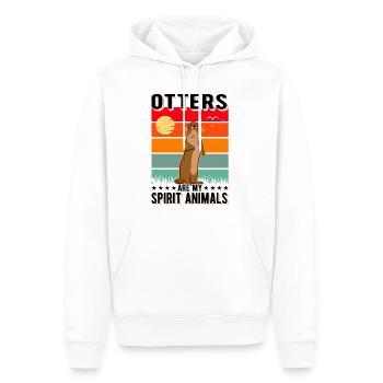 Les loutres sont mes animaux spirituels Loutre de mer - Sweat à capuche Premium bio Homme - blanc - Devant - Nico (187cm)