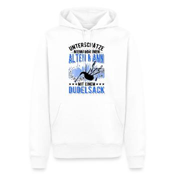 Dudelsack Alter Mann Dudelsackspieler Opa - Männer Premium Bio Hoodie - Weiß - Vorne - Nico (187cm)