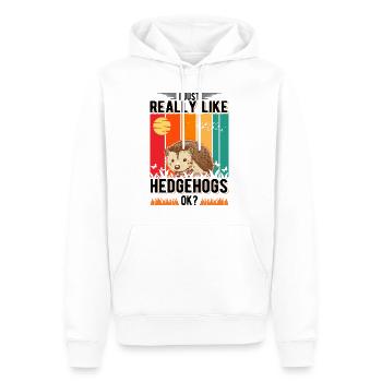 I just really like Hedgehogs Igel Stacheligel - Männer Premium Bio Hoodie - Weiß - Vorne - Nico (187cm)