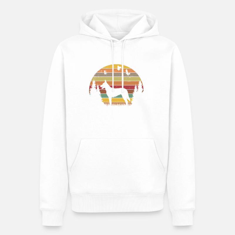 Hollandse Herder Berger Hollandais Rétro - Sweat à capuche Premium bio Homme - blanc