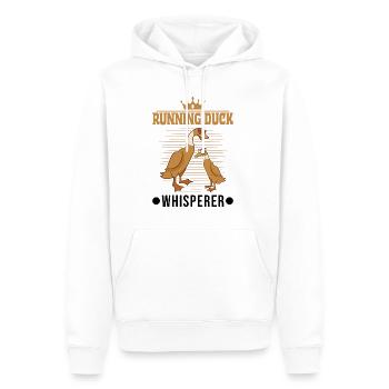 Running Duck Whisperer Laufente - Sweat à capuche Premium bio Homme - blanc - Devant - Nico (187cm)