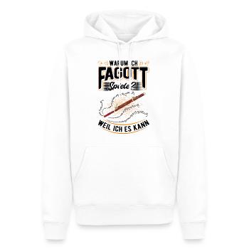 Warum ich Fagott spiele? Weil ich es kann - Männer Premium Bio Hoodie - Weiß - Vorne - Nico (187cm)