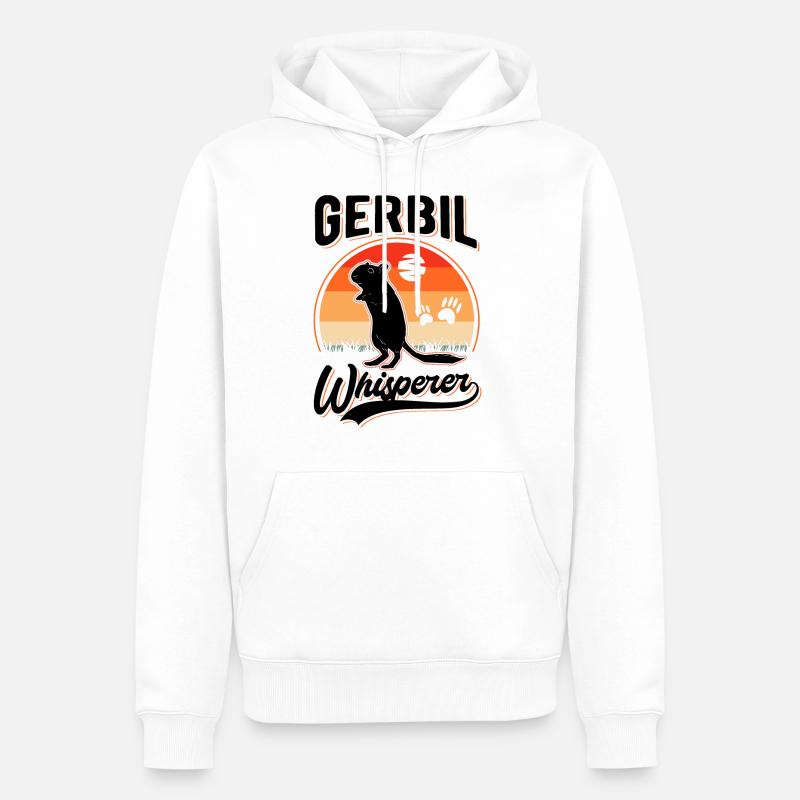 Gerbille Whisperer Racing Rat Gerbille - Sweat à capuche Premium bio Homme - blanc