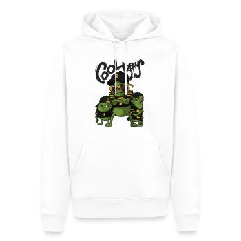 Cool Beans Rapper Crew Trio drôle - Sweat à capuche Premium bio Homme - blanc - Devant - Nico (187cm)