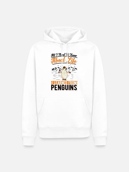 Pinguin Spruch Penguin - Männer Premium Bio Hoodie - Weiß