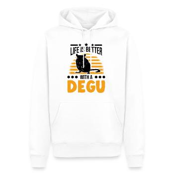 Life is better with an Degu - Männer Premium Bio Hoodie - Weiß - Vorne - Nico (187cm)