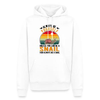 Soyez toujours vous-même à moins que vous ne puissiez être un escargot - Sweat à capuche Premium bio Homme - blanc - Devant - Nico (187cm)