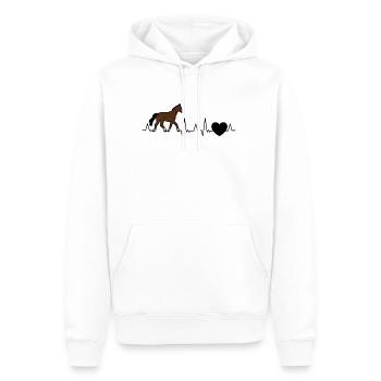 Holsteiner Pferd Herzschlag - Männer Premium Bio Hoodie - Weiß - Vorne - Nico (187cm)