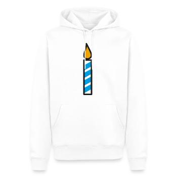Bougie Cadeau d’anniversaire - Sweat à capuche Premium bio Homme - blanc - Devant - Nico (187cm)