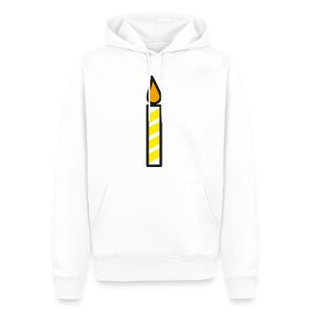 Icône d’anniversaire de bougie - Sweat à capuche Premium bio Homme - blanc - Devant - Nico (187cm)