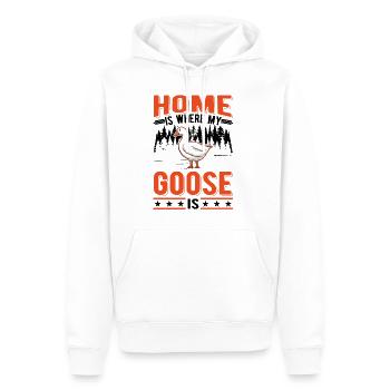 La maison est l’endroit où mon oie est Gänse Gans - Sweat à capuche Premium bio Homme - blanc - Devant - Nico (187cm)