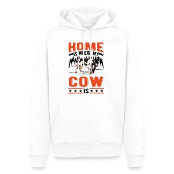 Home is where my Cow is Kuh Rinderzüchter - Männer Premium Bio Hoodie - Weiß - Vorne - Nico (187cm)