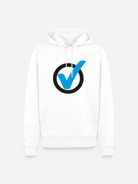 Tick Check mark sign - Men’s Premium Organic Hoodie - white
