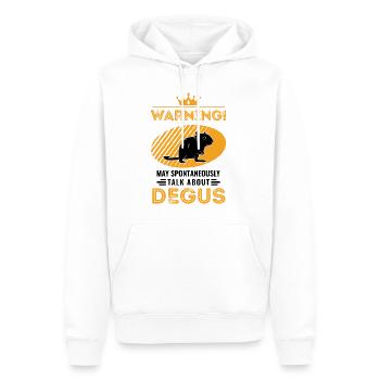 Peut parler spontanément de Degus - Sweat à capuche Premium bio Homme - blanc - Devant - Nico (187cm)