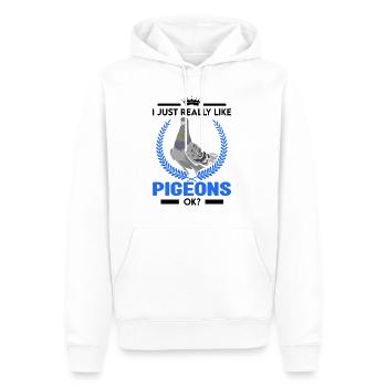 I just really like Pigeons ok Taubenzüchter Taube - Männer Premium Bio Hoodie - Weiß - Vorne - Nico (187cm)