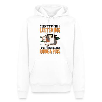 Cochon d’Inde Cadeau Cochon d’Inde - Sweat à capuche Premium bio Homme - blanc - Devant - Nico (187cm)
