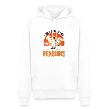 J’aime vraiment Penguins Penguin - Sweat à capuche Premium bio Homme - blanc - Devant - Nico (187cm)