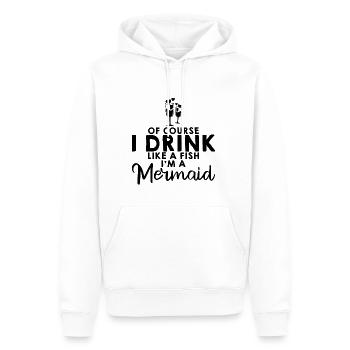 Bien sûr, je bois comme un poisson, je suis une sirène 3 - Sweat à capuche Premium bio Homme - blanc - Devant - Nico (187cm)
