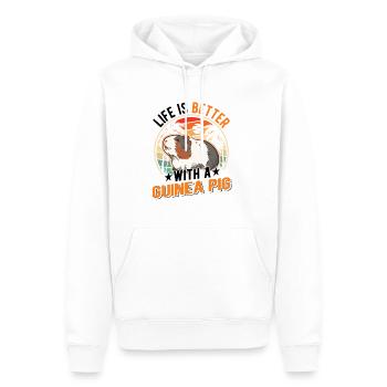 La vie est meilleure avec un cochon d’Inde Meerschweinchen - Sweat à capuche Premium bio Homme - blanc - Devant - Nico (187cm)