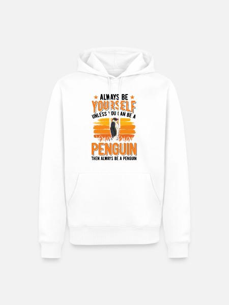 Pinguin Penguin - Männer Premium Bio Hoodie - Weiß
