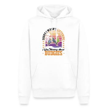 Budgerigar Cadeau Welli Perruche - Sweat à capuche Premium bio Homme - blanc - Devant - Nico (187cm)