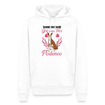 Podenco Girl Lévrier espagnol Ibizan Hound - Sweat à capuche Premium bio Homme - blanc - Devant - Nico (187cm)