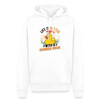 La vie est meilleure avec un Rubber Duck Gummiente - Sweat à capuche Premium bio Homme - blanc - Devant - Nico (187cm)