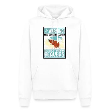 Avertissement May parler spontanément de Castors Castor - Sweat à capuche Premium bio Homme - blanc - Devant - Nico (187cm)