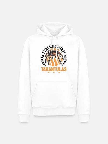 Easily distracted by Tarantulas Tarantel - Männer Premium Bio Hoodie - Weiß