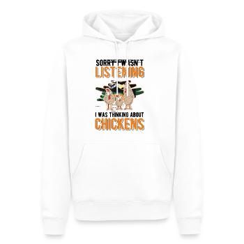 Poulet Cadeau Poulet Poulet - Sweat à capuche Premium bio Homme - blanc - Devant - Nico (187cm)