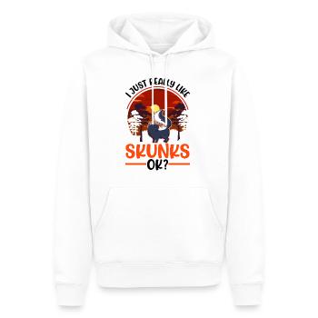 J’aime vraiment la mouffette de Skunk - Sweat à capuche Premium bio Homme - blanc - Devant - Nico (187cm)